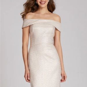 Teri John Rose Gold Column Dress